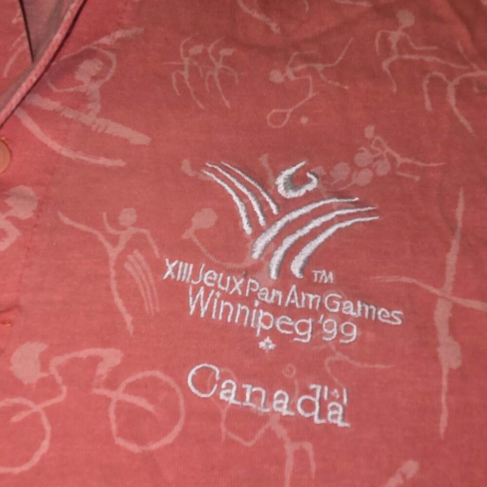 Vintage XIII Jeux Pan Am Games Winnipeg '99 Athletes Wear Trimark Polo Shirt M - Picture 2 of 6